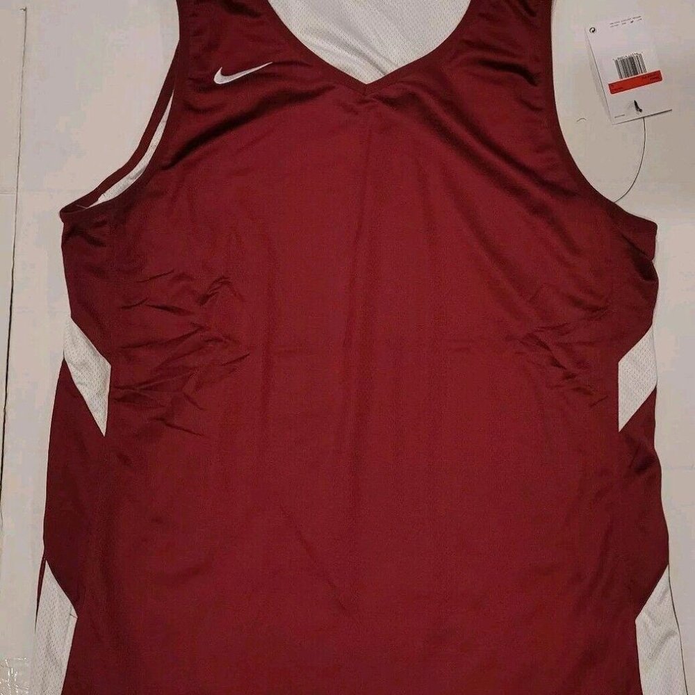 Nike Dri Fit Reversible Practice Jersey Cardinal Red White Mens Large